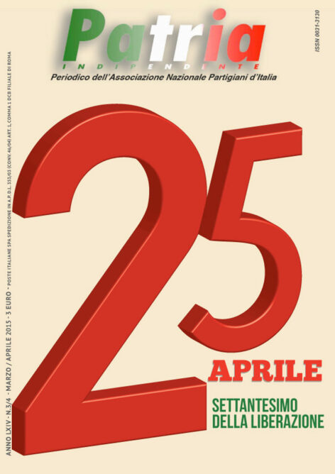Copertina dedicata al 25 aprile della rivista dell'ANPI, Patria indipendente
