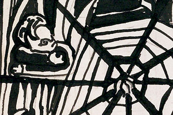 La tela di ragno, particolare dell'opera di Valeria D’Arbela