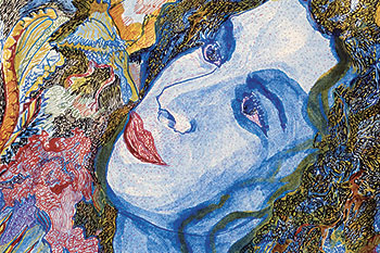 Donna blu, particolare dell'opera di Valeria D’Arbela