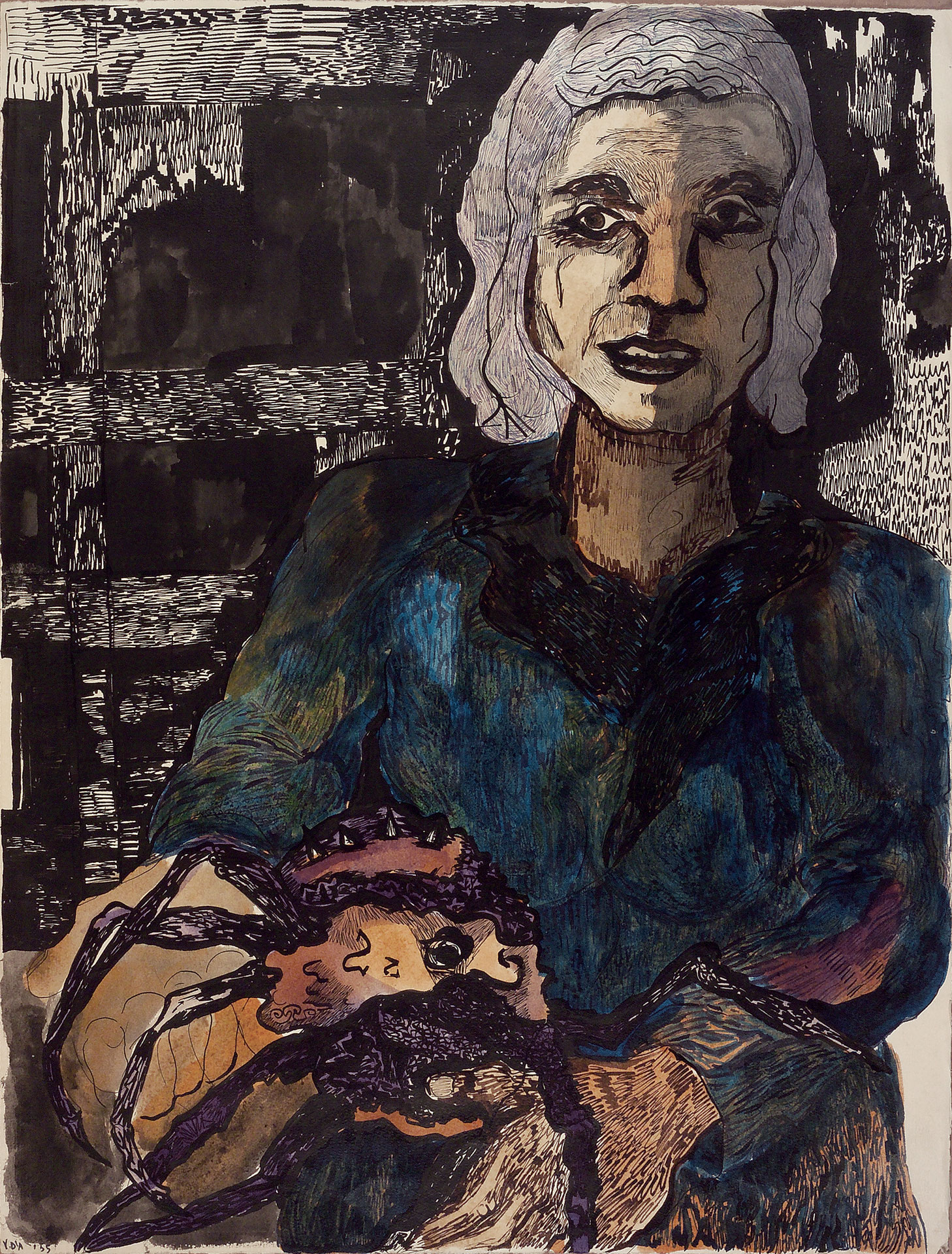 Donna con granchio, opera di Valeria D’Arbela