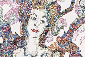 Donna trasformata, particolare dell'opera di Valeria D’Arbela