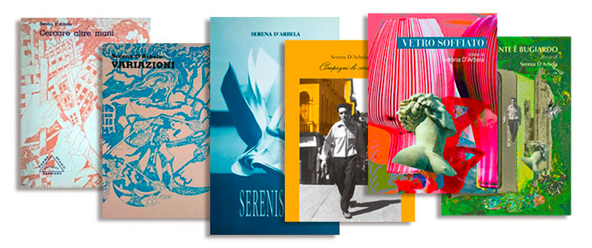 Copertine delle raccolte di poesie pubblicate da Serena D'Arbela